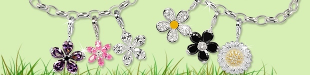 925 Frühlingsblumen Charms Anhänger